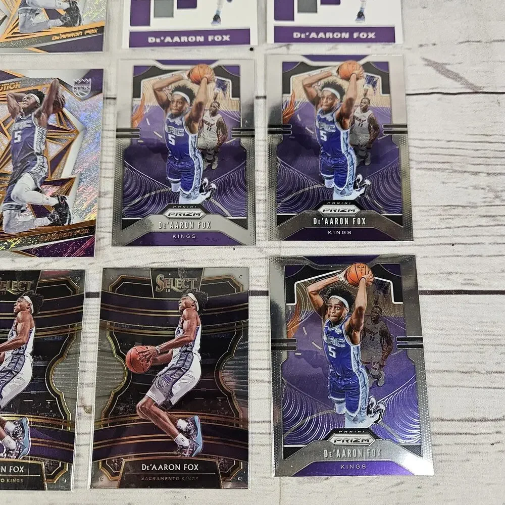 De'Aaron Fox Card Lot Of 16 Cards Rookie And Sophomore Year Panini Status Prizm